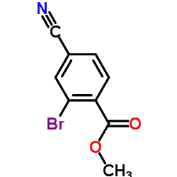 2-溴-4-氰基苯甲酸甲酯结构式
