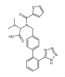 (2S)-3-methyl-2-{N-[2'-(1H-tetrazol-5-yl)-biphenyl-4-ylmethyl]-N'-(thiophene-2-carbonyl)-amino}-butanoic acid Structure