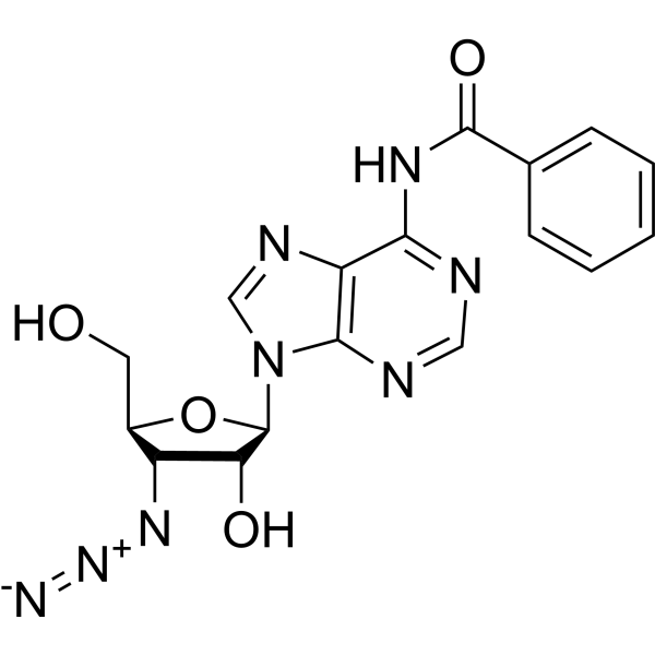 3’-Azido-N6-benzoyl-3’-deoxyadenosine结构式