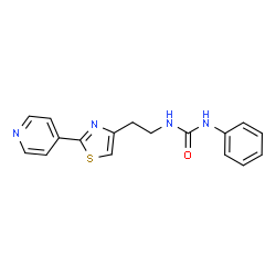1-phenyl-3-{2-[2-(pyridin-4-yl)-1,3-thiazol-4-yl]ethyl}urea结构式
