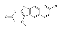 3-(2-acetyloxy-3-methoxy-1-benzofuran-5-yl)prop-2-enoic acid结构式
