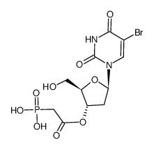 5-Bromo-2'-deoxy-3'-O-(phosphonoacetyl)uridine Structure