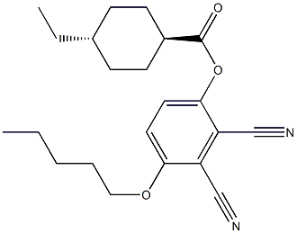 trans-4-Ethylcyclohexanecarboxylic acid 2,3-dicyano-4-(pentyloxy)phenyl ester Structure