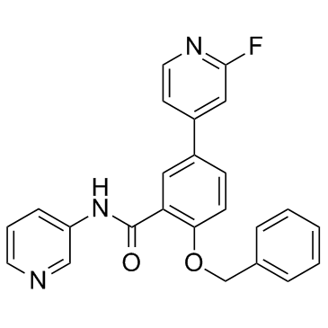 5-(2-氟-4-吡啶基)-2-(苯基甲氧基)-N-3-吡啶基苯甲酰胺结构式