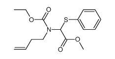 (N-(3-butenyl)-N-(ethoxycarbonyl)amino)(phenylthio)acetic acid methyl ester结构式