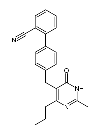5-[(2'-cyanobiphenyl-4-yl)methyl]-2-methyl-6-n-propylpyrimidin-4(3H)-one结构式