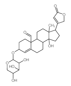 Carda-4,20(22)-dienolide,14-hydroxy-19-oxo-3-(b-D-xylopyranosyloxy)-, (3b)- (9CI) Structure