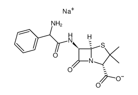 4-Thia-1-azabicyclo[3.2.0]heptane-2-carboxylic acid, 6-(2-amino-2-phenylacetamido)-3,3-dimethyl-7-oxo-, monosodium salt (8CI)结构式