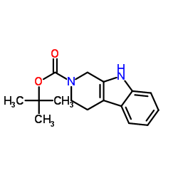 3,4-二氢-1H-吡啶[3,4-b]吲哚-2(9H)-羧酸叔丁酯结构式