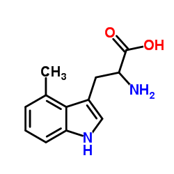 2-氨基-3-(4-甲基-1H-吲哚-3-基)丙酸结构式
