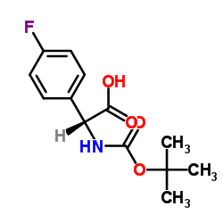 Boc-4-氟-D-苯基甘氨酸结构式