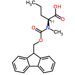 N-[(9H-芴-9-基甲氧基)羰基]-N-甲基-L-正缬氨酸结构式
