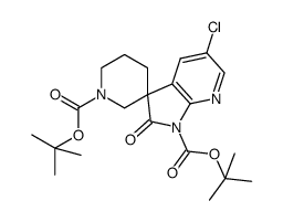 di-t-butyl 5-chloro-2-oxo-1,1'-spiro[7-azaindoline-3,3'-piperidin]-1,1'-dicarboxylate结构式