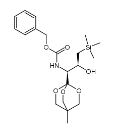 benzyl ((1S,2S)-2-hydroxy-1-(4-methyl-2,6,7-trioxabicyclo[2.2.2]octan-1-yl)-3-(trimethylsilyl)propyl)carbamate Structure