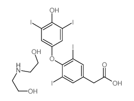 2-[4-(4-hydroxy-3,5-diiodo-phenoxy)-3,5-diiodo-phenyl]acetic acid; 2-(2-hydroxyethylamino)ethanol结构式