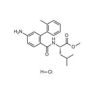 (5-氨基-2'-甲基-[1,1'-联苯]-2-羰基)-L-亮氨酸盐酸盐结构式