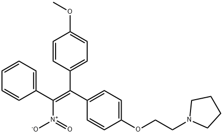 1-[2-[4-[(Z)-1-(4-Methoxyphenyl)-2-nitro-2-phenylethenyl]phenoxy]ethyl]pyrrolidine结构式