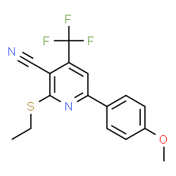 2-(ethylthio)-6-(4-methoxyphenyl)-4-(trifluoromethyl)nicotinonitrile Structure