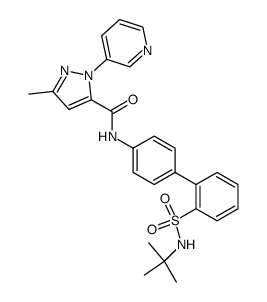 5-Methyl-2-pyridin-3-yl-2H-pyrazole-3-carboxylic acid (2'-tert-butylsulfamoyl-biphenyl-4-yl)-amide结构式