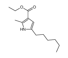 ethyl 5-hexyl-2-methyl-1H-pyrrole-3-carboxylate结构式