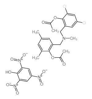 [2-[[(2-acetyloxy-3,5-dimethyl-phenyl)methyl-methyl-amino]methyl]-4,6-dichloro-phenyl] acetate; 2,4,6-trinitrophenol Structure