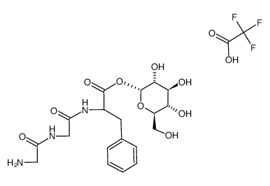 1-O-(glycylglycyl-L-phenylalanyl)-α-D-glucopyranose trifluoroacetate Structure