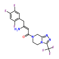 (2Z)-4-氧代-4-[3-(三氟甲基)-5,6-二氢-[1,2,4]三唑并[4,3-a]吡嗪-7(8H)-基]-1-(2,4,5-三氟苯基)丁-2-烯-2-胺结构式
