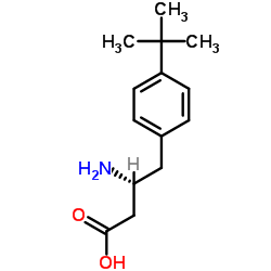 (3R)-3-Amino-4-[4-(2-methyl-2-propanyl)phenyl]butanoic acid结构式