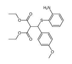 diethyl 2-(((2-aminophenyl)thio)(4-methoxyphenyl)methyl)malonate Structure