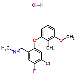 [4-Chloro-5-fluoro-2-(3-Methoxy-2- Methyl-phenoxy)-benzyl]Methylamine Hydrochloride Structure