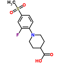 1-[2-Fluoro-4-(methylsulfonyl)phenyl]-4-piperidinecarboxylic acid Structure