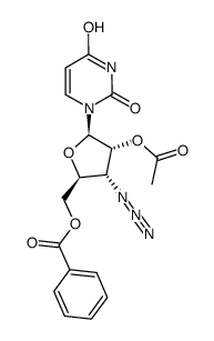 1-(3'-azido-2'-O-acetyl-5'-O-benzoyl-3'-deoxy-β-D-ribofuranosyl)-uracil Structure