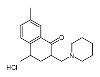 4,7-dimethyl-2-(piperidin-1-ium-1-ylmethyl)-3,4-dihydro-2H-naphthalen-1-one,chloride结构式