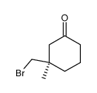 (R)-3-(bromomethyl)-3-methylcyclohexan-1-one结构式