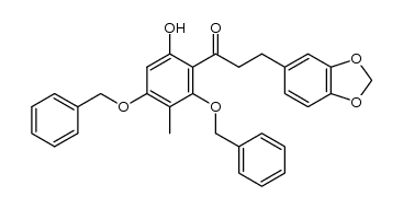 3-(1,3-benzodioxol-5-yl)-1-[2,4-bis(benzyloxy)-6-hydroxy-3-methylphenyl]propan-1-on结构式