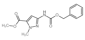 methyl 2-methyl-5-(phenylmethoxycarbonylamino)pyrazole-3-carboxylate结构式