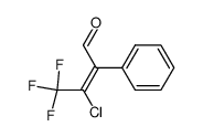 (E)-2-Phenyl-3-chloro-4,4,4-trifluoro-but-2-en-1-al结构式