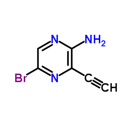 2-Amino-5-bromo-3-ethynylpyrazine structure