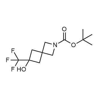6-羟基-6-(三氟甲基)-2-氮杂螺[3.3]庚烷-2-羧酸叔丁酯结构式
