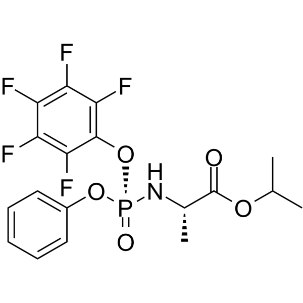 N-[(R)-(2,3,4,5,6-五氟苯氧基)苯氧基亚膦酰基]-L-丙氨酸异丙酯结构式
