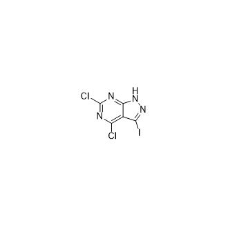 4,6-二氯-3-碘-1H-吡唑并[3,4-d]嘧啶结构式
