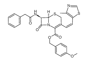 p-Methoxybenzyl 7-phenylacetamido-3(Z)-(4-methylthiazol-5-yl)vinyl-3-cephem-4-carboxylate Structure