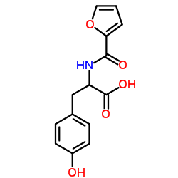 2-(呋喃-2-甲酰胺基)-3-(4-羟苯基)丙酸结构式