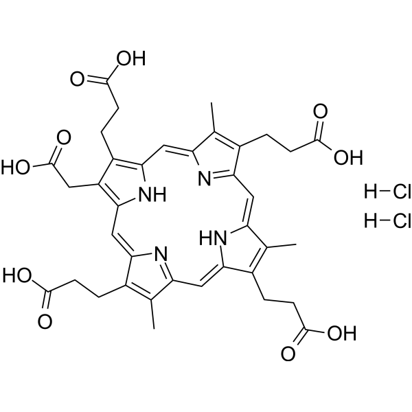 五羧基卟啉I二盐酸盐结构式