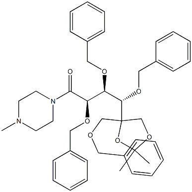 (2R,3S,4S)-2,3,4-三苄氧基-4-(4-((苄氧基)-甲基)-2,2-二甲基-1,3-二氧杂-4-基)-1-(4-甲基哌嗪-1-基)丁-1酮草酸盐结构式