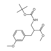 2-n-boc-2-氨基甲基-3-(3-甲氧基-苯基)-丙酸甲酯结构式