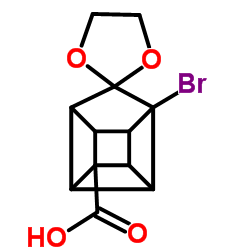 1'-Bromo-4'H-spiro[1,3-dioxolane-2,9'-pentacyclo[4.3.0.02,5.03,8.04,7]nonane]-4'-carboxylic acid Structure