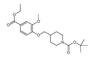 4-((4-(乙氧基羰基)-2-甲氧基苯氧基)甲基)哌啶-1-羧酸叔丁酯结构式