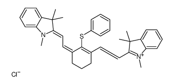 2-[2-[3-[2-(1,3-二氢-1,3,3-三甲基-2H-吲哚-2-亚基)乙亚基]-2-(苯硫基)-1-环己烯-1-基]乙烯基]-1,3,3-三甲基-3H-吲哚鎓氯化物结构式