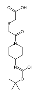 Acetic acid, [[2-[4-[[(1,1-dimethylethoxy)carbonyl]amino]-1-piperidinyl]-2-oxoethyl]thio]- (9CI)结构式